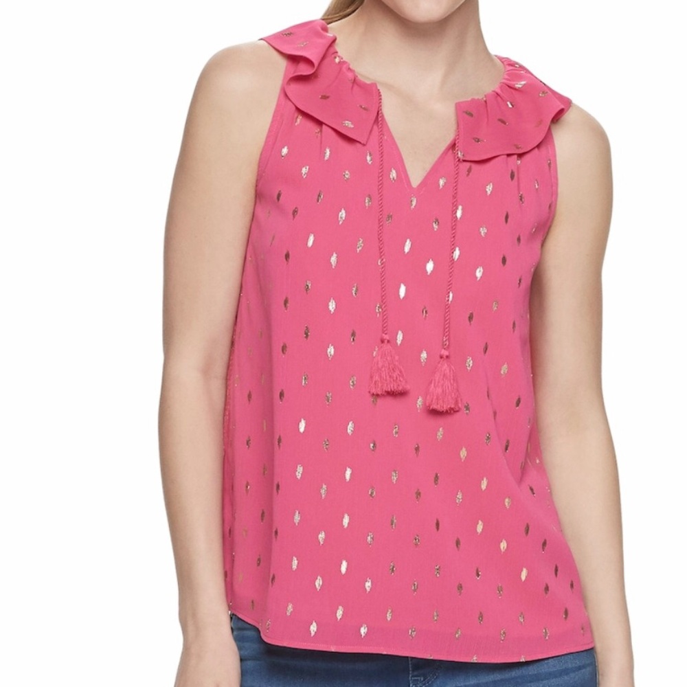 Juicy Couture Ruffle Neck Tassel Tank - Pink